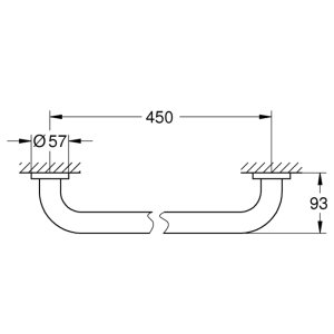 Grohe Essentials Grip Bar - 450mm - Chrome (40793001) - main image 2