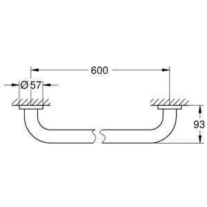 Grohe Essentials Grip Bar - 600mm - Chrome (40794001) - main image 2