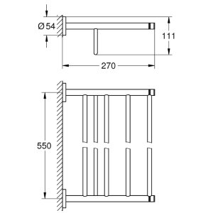 Grohe Essentials Multi Bath Towel Rack - Brushed Nickel (40800EN1) - main image 2