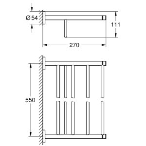 Grohe Essentials Multi Bath Towel Rack - Brushed Warm Sunset (40800DL1) - main image 2