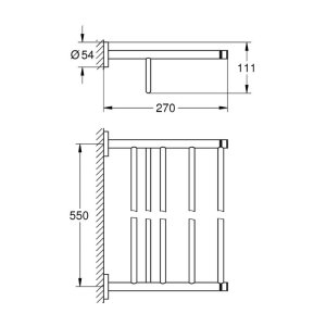 Grohe Essentials Multi Bath Towel Rack - Chrome (40800001) - main image 2