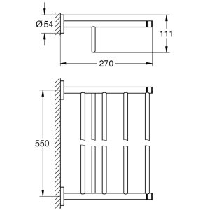 Grohe Essentials Multi Bath Towel Rack - Cool Sunrise (40800GL1) - main image 2