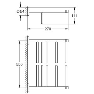 Grohe Essentials Multi Bath Towel Rack - Supersteel (40800DC1) - main image 2