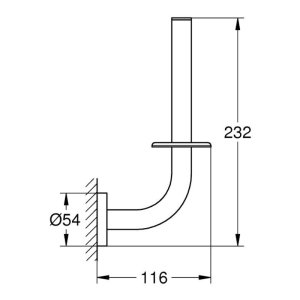 Grohe Essentials Spare Toilet Paper Holder - Brushed Nickel (40385EN1) - main image 2