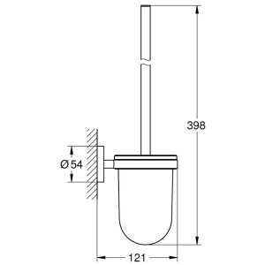 Grohe Essentials Toilet Brush Set - Polished Nickel (40374BE1) - main image 2