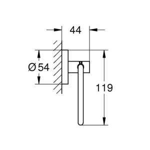 Grohe Essentials Toilet Roll Holder - Brushed Hard Graphite (40689AL1) - main image 2