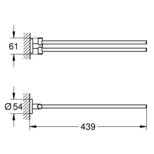 Grohe Essentials Towel Bar - Pivotable - Brushed Nickel (40371EN1) - main image 2