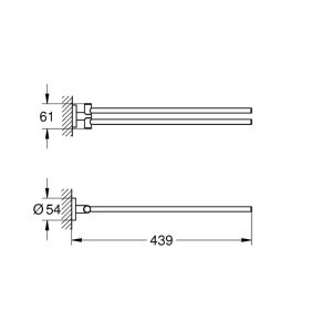 Grohe Essentials Towel Bar - Pivotable - Brushed Cool Sunrise (40371GN1) - main image 2