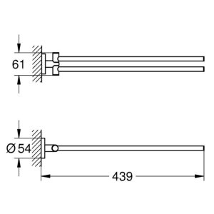 Grohe Essentials Towel Bar - Pivotable - Warm Sunset (40371DA1) - main image 2