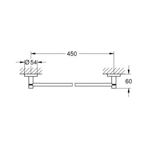 Grohe Essentials Towel Rail - 450mm - Brushed Cool Sunrise (40688GN1) - main image 2