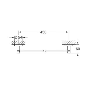 Grohe Essentials Towel Rail - 450mm - Brushed Warm Sunset (40688DL1) - main image 2