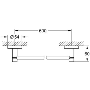 Grohe Essentials Towel Rail - 600mm - Brushed Nickel (40366EN1) - main image 2