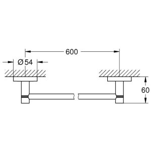 Grohe Essentials Towel Rail - 600mm - Supersteel (40366DC1) - main image 2