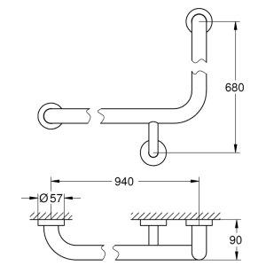 Grohe Essentials Grip Bar - Chrome (40797001) - main image 2