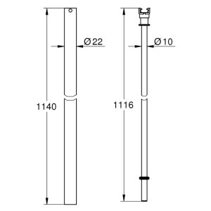 Grohe Euphoria Shower Pipe - 114cm - Chrome (48514000) - main image 2