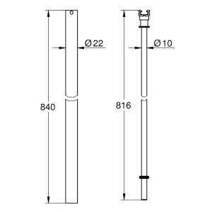 Grohe Euphoria Shower Pipe - 84cm - Chrome (48515000) - main image 2