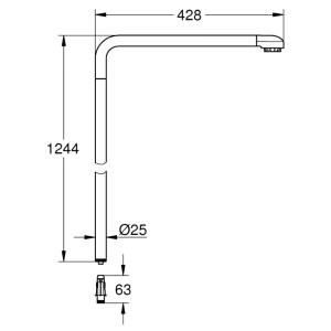 Grohe Euphoria SmartControl Retrofitted Shower Pipe - 125cm - Chrome (48497000) - main image 2