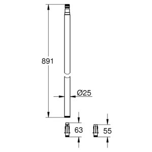 Grohe Euphoria SmartControl Retrofitted Shower Pipe - 95cm - Chrome (48498000) - main image 2