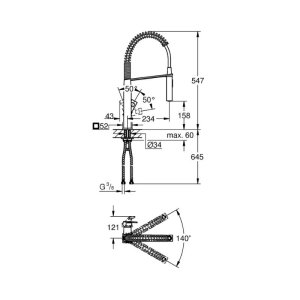 Grohe Eurocube Single Lever Sink Mixer - Supersteel (31395DC0) - main image 2