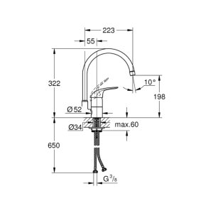 Grohe Euroeco Single Lever Sink Mixer - Chrome (32752000) - main image 2