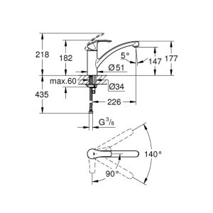 Grohe Eurosmart Single Lever Sink Mixer - Chrome (30260002) - main image 2