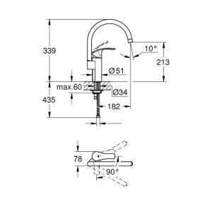 Grohe Eurosmart Single Lever Sink Mixer - Chrome (32223002) - main image 2