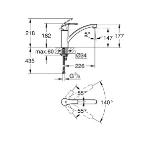 Grohe Eurosmart Single Lever Sink Mixer - Supersteel (33281DC2) - main image 2