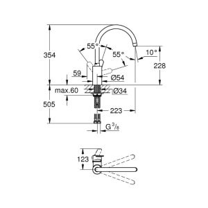 Grohe Eurostyle Cosmopolitan Single Lever Sink Mixer - Chrome (33975002) - main image 2