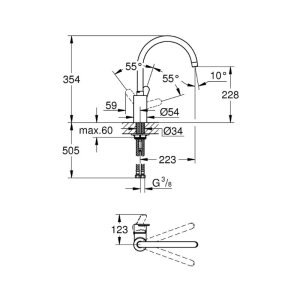 Grohe Eurostyle Cosmopolitan Single Lever Sink Mixer - Chrome (33975002) - main image 2