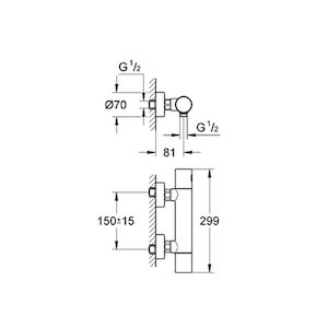 Grohe Grohtherm 1000 Cosmopolitan bar mixer shower - 1/2" (34065000) - main image 2