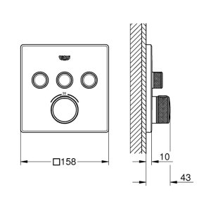 Grohe GrohTherm SmartControl Thermostat For Concecealed Installation - Chrome (29126000) - main image 2