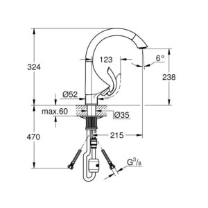 Grohe K4 Single Lever Sink Mixer - Chrome (33786000) - main image 2