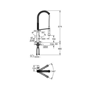 Grohe K7 Single Lever Sink Mixer - Brushed Hard Graphite (32950AL0) - main image 2