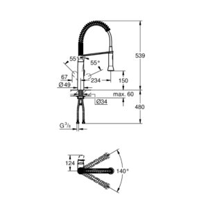 Grohe K7 Single Lever Sink Mixer - Hard Graphite (31379A00) - main image 2