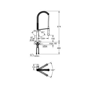 Grohe K7 Single Lever Sink Mixer - Hard Graphite (32950A00) - main image 2