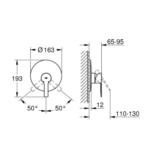 Grohe Lineare Single Lever Shower Mixer Trim - Chrome (19296001) - main image 2