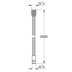 Grohe Metal 2m Shower Hose - Chrome (22116000) - main image 2