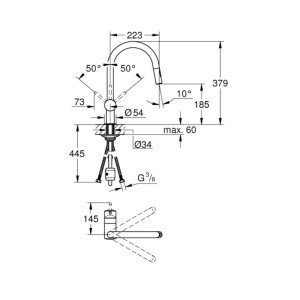 Grohe Minta Single Lever Sink Mixer - Hard Graphite (32321A02) - main image 2