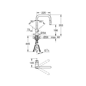 Grohe Minta Single Lever Sink Mixer - Hard Graphite (32322A02) - main image 2