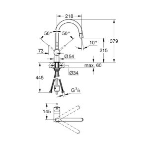 Grohe Minta Single Lever Sink Mixer - Supersteel (32321DC0) - main image 2