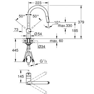 Grohe Minta Single Lever Sink Mixer Tap - Chrome (31862000) - main image 2