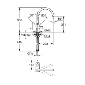 Grohe Minta Single Lever Sink Mixer - Warm Sunset (32917DA0) - main image 2