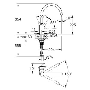 Grohe Quickfix Feel Single Lever Sink Mixer Tap - Supersteel (32670DC2) - main image 2