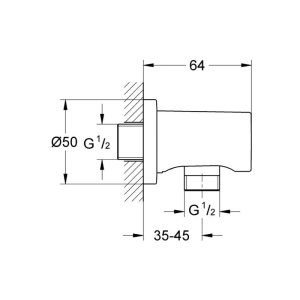 Grohe Rainshower 1/2" Shower Outlet Elbow - Chrome (27057000) - main image 2