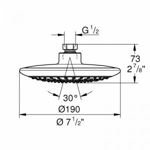 Grohe Rainshower Solo 190 shower head - chrome (27370000) - main image 2