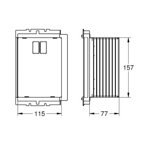 Grohe Rapid SL Revision Shaft For Small Flush Plates - Rectangle (40950000) - main image 2