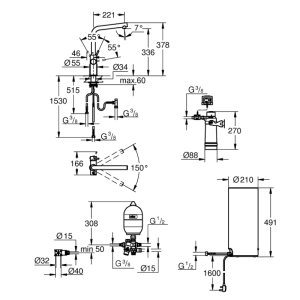 Grohe Red Duo Kitchen Tap and Large Size Boiler - L-Spout - Supersteel - main image 2