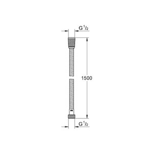 Grohe Rotaflex 1.50m plastic shower hose - chrome (28409000) - main image 2