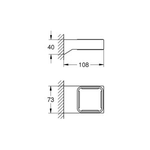 Grohe Selection Cube Glass/Soap Dish Holder - Chrome (40865000) - main image 2