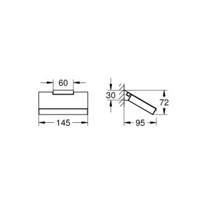 Grohe Selection Cube Toilet Roll Holder - Chrome (40781000) - main image 2